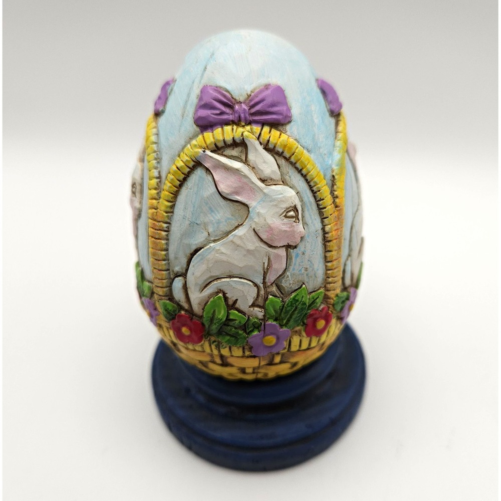 Jim Shore Heartwood Creek Easter Bunny Egg With Stand #4001856